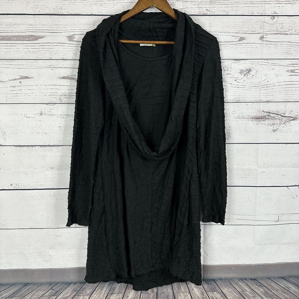 Chalet‎ Dress Womens Large Black Textured Long Sleeve Art Minimalist